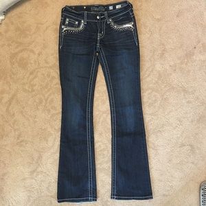 Miss Me chain & rhinestone jeans (size 25)